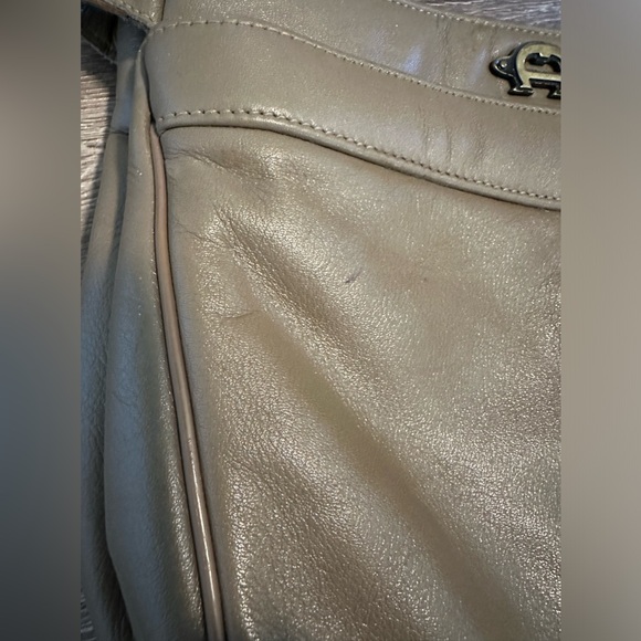 Etienne Aigner Crossbody Shoulder Bag Purse Gray Smooth Leather - Picture 8 of 9